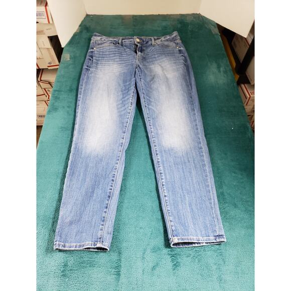 White House Black Market Jeans Size 10 Womens Blue Stretch Soft Girlfriend Ankle - Picture 1 of 13